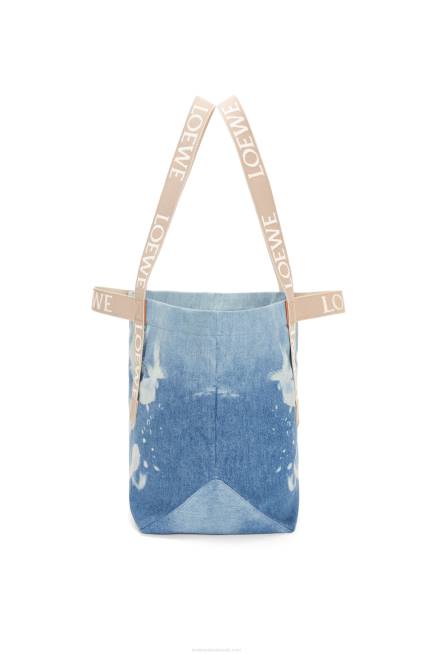 Light Blue/Natural Fold Shopper in denim Loewe 84PR67 Men