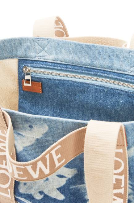 Light Blue/Natural Fold Shopper in denim Loewe 84PR67 Men