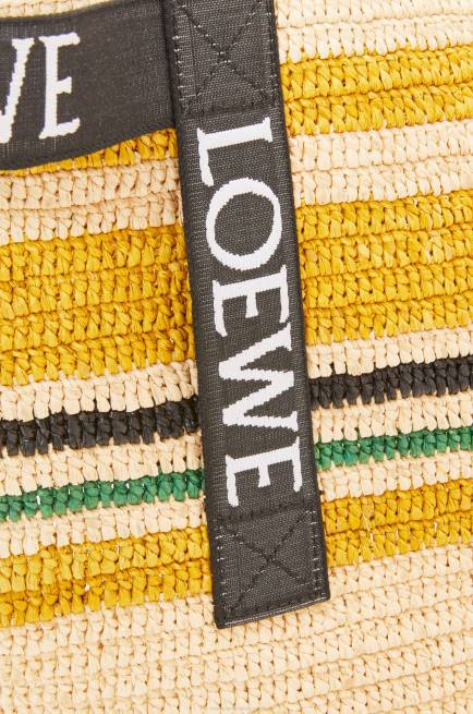 Multicolor/Black Fold Shopper in raffia Loewe 84PR16 Men