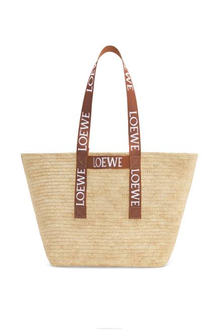 Natural/Tan Fold Shopper in raffia Loewe 84PR38 Men
