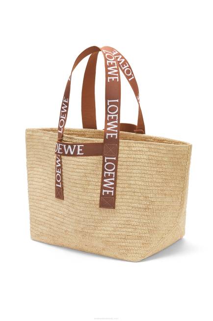 Natural/Tan Fold Shopper in raffia Loewe 84PR38 Men