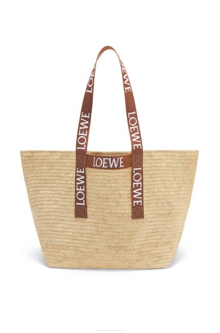 Natural/Tan Fold Shopper in raffia Loewe 84PR38 Men