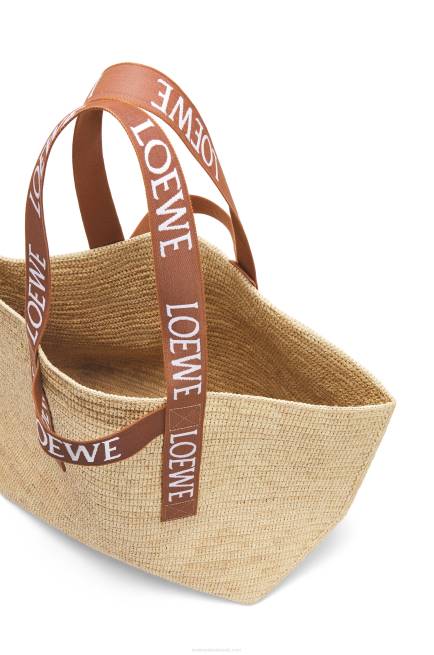 Natural/Tan Fold Shopper in raffia Loewe 84PR38 Men