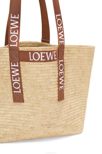 Natural/Tan Fold Shopper in raffia Loewe 84PR38 Men