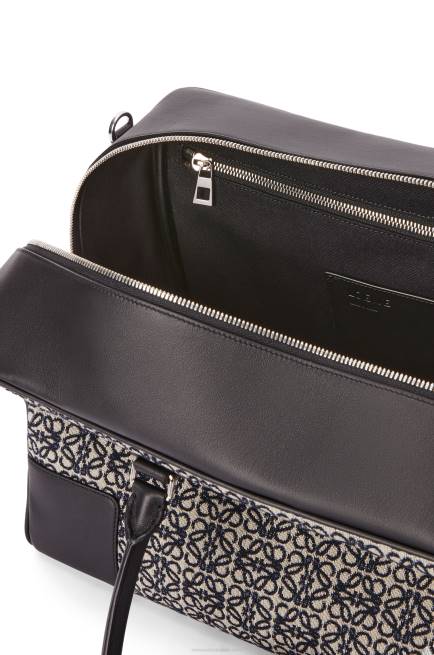Navy/Black Amazona 44 bag in Anagram jacquard and calfskin Loewe 84PR149 Men