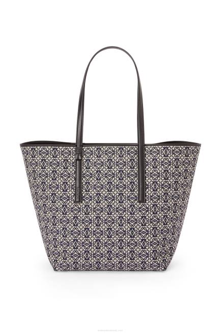 Navy/Black T Tote bag in Anagram jacquard and calfskin Loewe 84PR130 Men