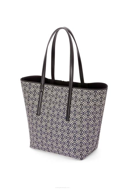 Navy/Black T Tote bag in Anagram jacquard and calfskin Loewe 84PR130 Men