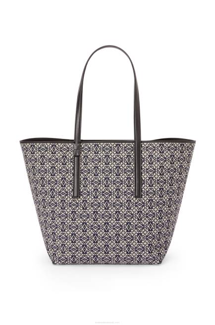 Navy/Black T Tote bag in Anagram jacquard and calfskin Loewe 84PR130 Men
