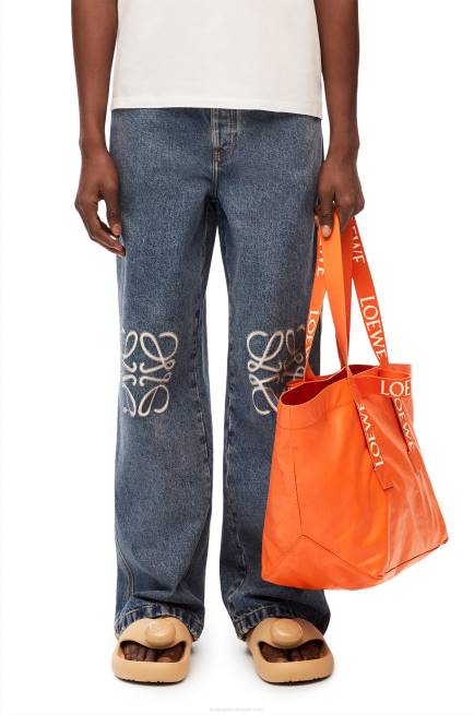 Orange Fold Shopper in paper calfskin Loewe 84PR69 Men