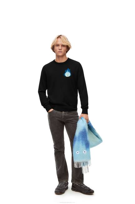Black Calcifer sweater in wool Loewe 84PR1025 Men