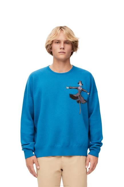 Cerulean Blue Turnip Head sweater in wool Loewe 84PR1026 Men