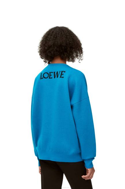 Cerulean Blue Turnip Head sweater in wool Loewe 84PR1026 Men