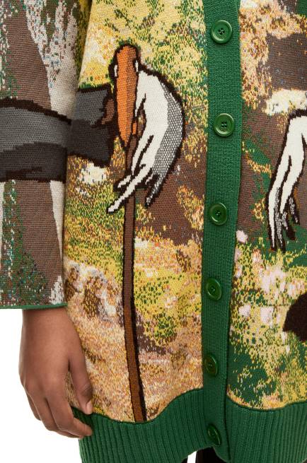 Green/Multicolor Turnip Head cardigan in wool Loewe 84PR1029 Men