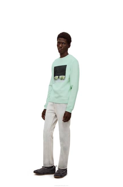 Pale Green Ceramic print sweatshirt in cotton Loewe 84PR816 Men