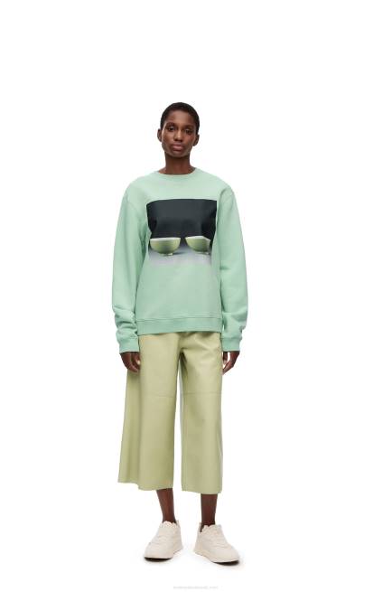Pale Green Ceramic print sweatshirt in cotton Loewe 84PR816 Men