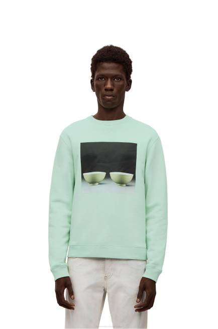 Pale Green Ceramic print sweatshirt in cotton Loewe 84PR816 Men