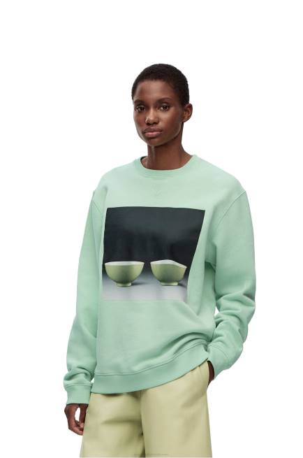 Pale Green Ceramic print sweatshirt in cotton Loewe 84PR816 Men