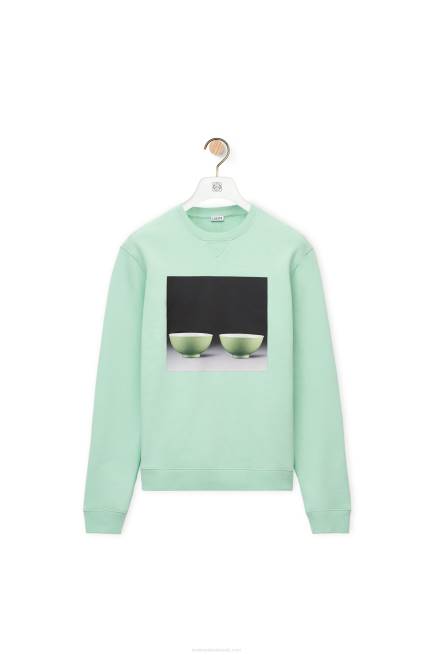 Pale Green Ceramic print sweatshirt in cotton Loewe 84PR816 Men