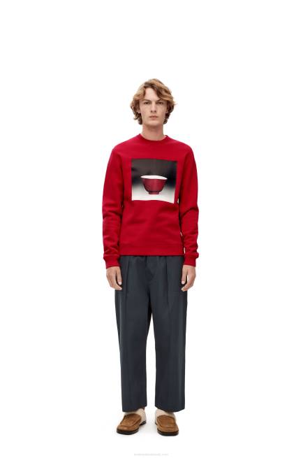 Red Ceramic print sweatshirt in cotton Loewe 84PR817 Men