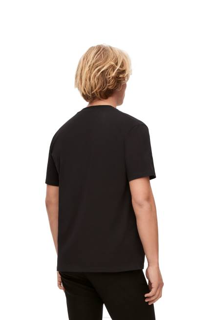 Black Calcifer pocket T-shirt in cotton Loewe 84PR829 Men
