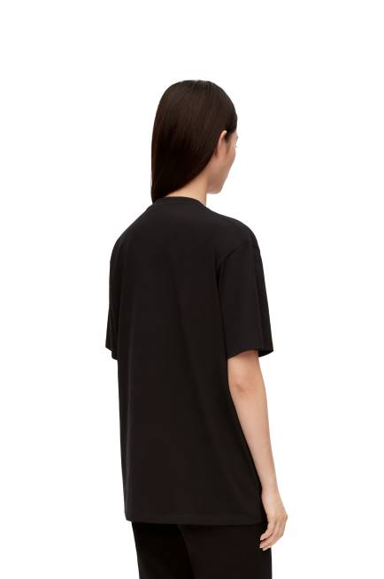 Black Calcifer pocket T-shirt in cotton Loewe 84PR829 Men