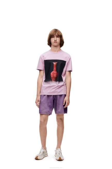 Lilac Ceramic print T-shirt in cotton Loewe 84PR819 Men