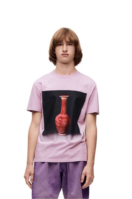 Lilac Ceramic print T-shirt in cotton Loewe 84PR819 Men