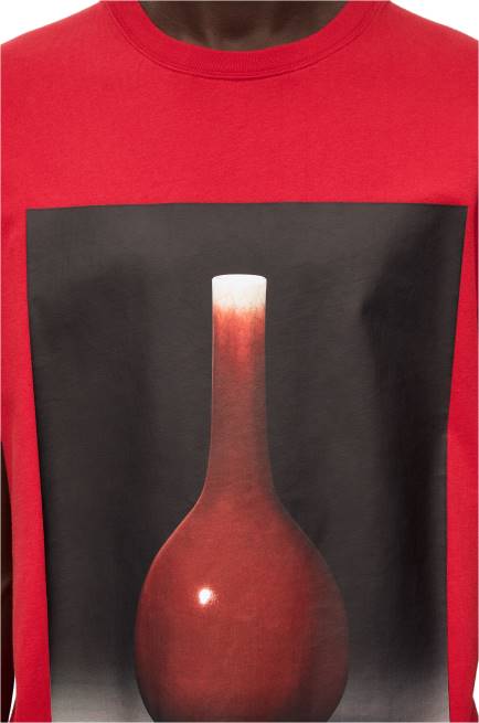 Red Ceramic print T-shirt in cotton Loewe 84PR821 Men