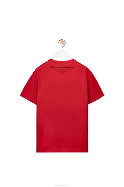 Red Ceramic print T-shirt in cotton Loewe 84PR821 Men