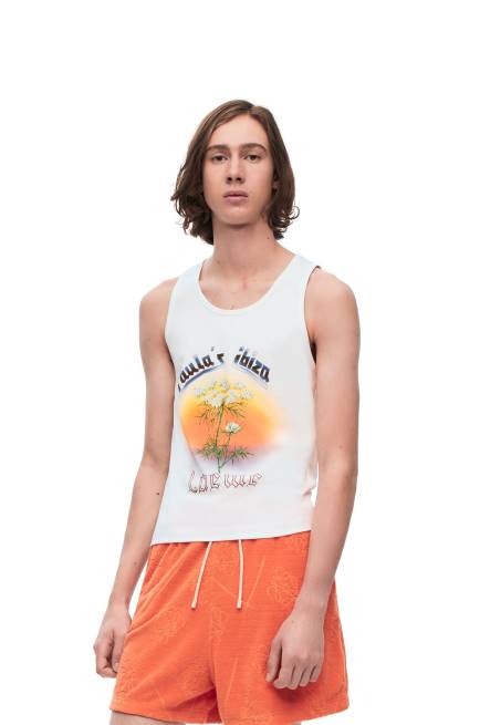 White/Multicolor Fennel tank top in cotton Loewe 84PR782 Men