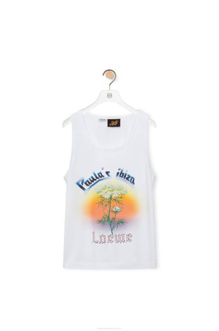 White/Multicolor Fennel tank top in cotton Loewe 84PR782 Men