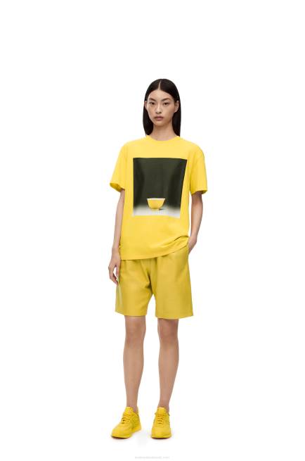 Yellow Ceramic print T-shirt in cotton Loewe 84PR822 Men