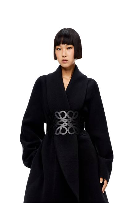 Black Anagram cut out belt in calfskin Loewe 84PR1157 Women