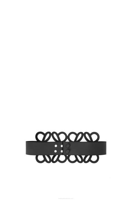 Black Anagram cut out belt in calfskin Loewe 84PR1157 Women