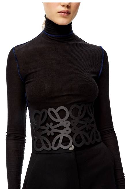 Black Anagram cut out belt in calfskin Loewe 84PR1157 Women