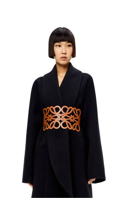 Tan Anagram cut out belt in calfskin Loewe 84PR1155 Women