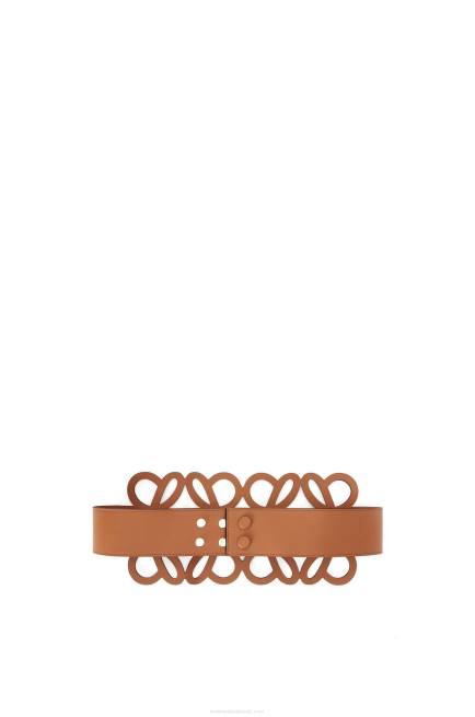 Tan Anagram cut out belt in calfskin Loewe 84PR1155 Women