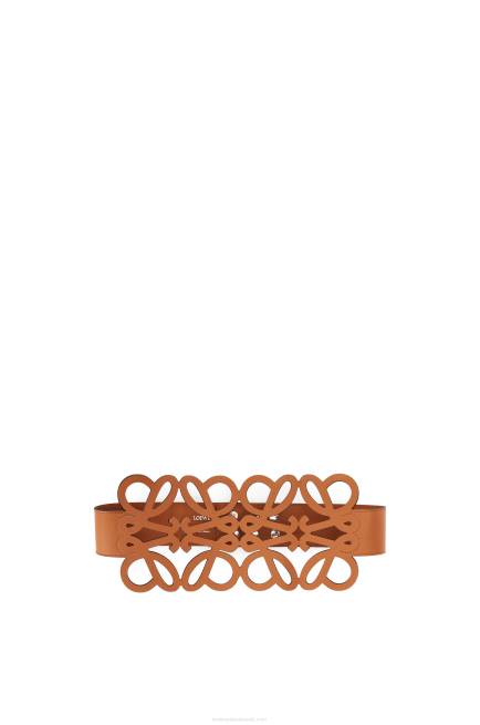 Tan Anagram cut out belt in calfskin Loewe 84PR1155 Women