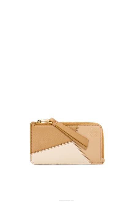 Angora/Dusty Beige Puzzle coin cardholder in classic calfskin Loewe 84PR1326 Women