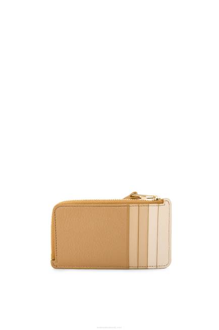Angora/Dusty Beige Puzzle coin cardholder in classic calfskin Loewe 84PR1326 Women