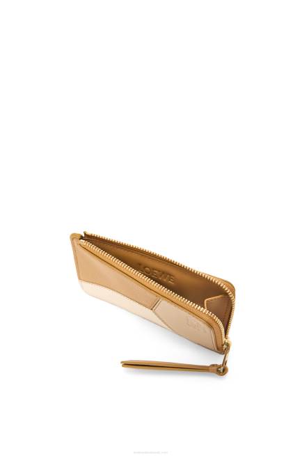 Angora/Dusty Beige Puzzle coin cardholder in classic calfskin Loewe 84PR1326 Women