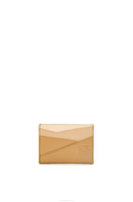Angora/Dusty Beige Puzzle plain cardholder in classic calfskin Loewe 84PR1328 Women
