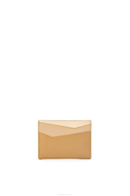 Angora/Dusty Beige Puzzle plain cardholder in classic calfskin Loewe 84PR1328 Women