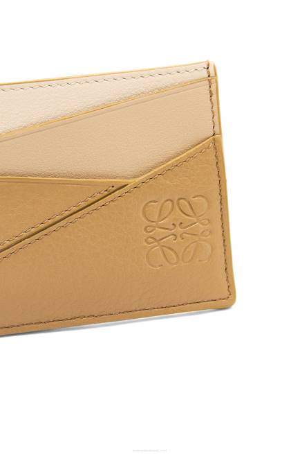Angora/Dusty Beige Puzzle plain cardholder in classic calfskin Loewe 84PR1328 Women