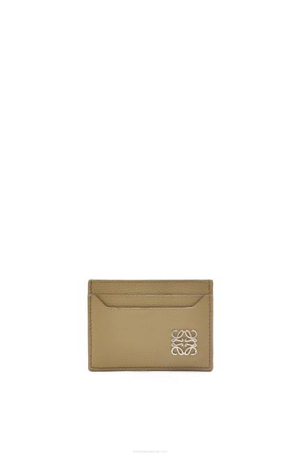 Artichoke Green Anagram plain cardholder in pebble grain calfskin Loewe 84PR1371 Women