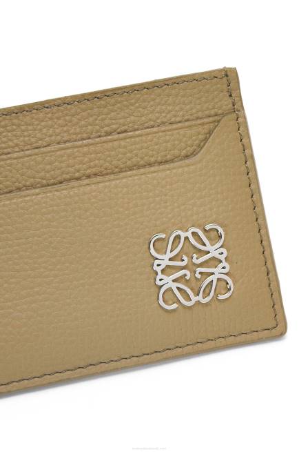 Artichoke Green Anagram plain cardholder in pebble grain calfskin Loewe 84PR1371 Women