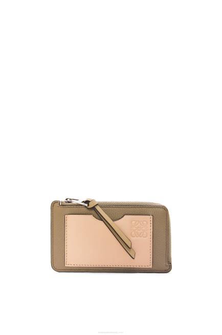 Artichoke Green/Dusty Beige Coin cardholder in soft grained calfskin Loewe 84PR1344 Women
