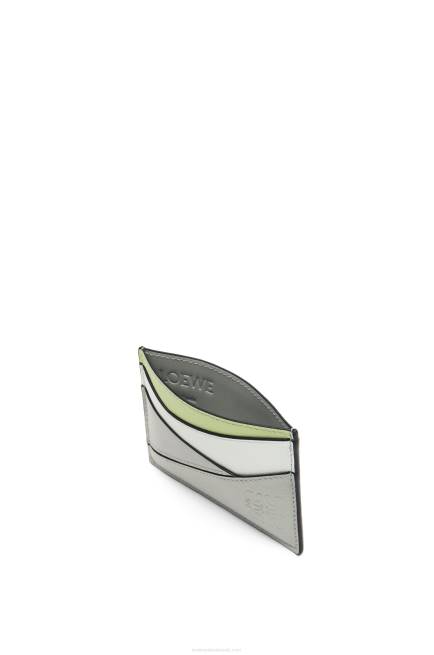 Ash Grey/Light Celadon Puzzle plain cardholder in classic calfskin Loewe 84PR1363 Women