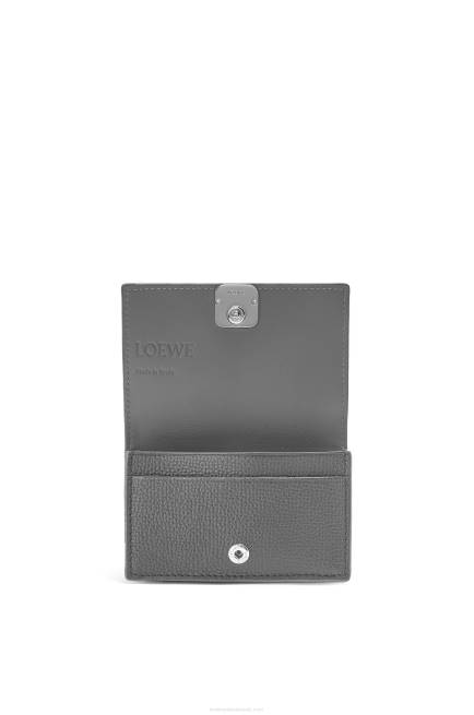 Asphalt Grey Anagram business cardholder in pebble grain calfskin Loewe 84PR1374 Women