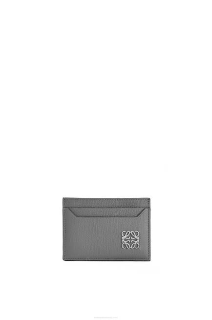 Asphalt Grey Anagram plain cardholder in pebble grain calfskin Loewe 84PR1372 Women